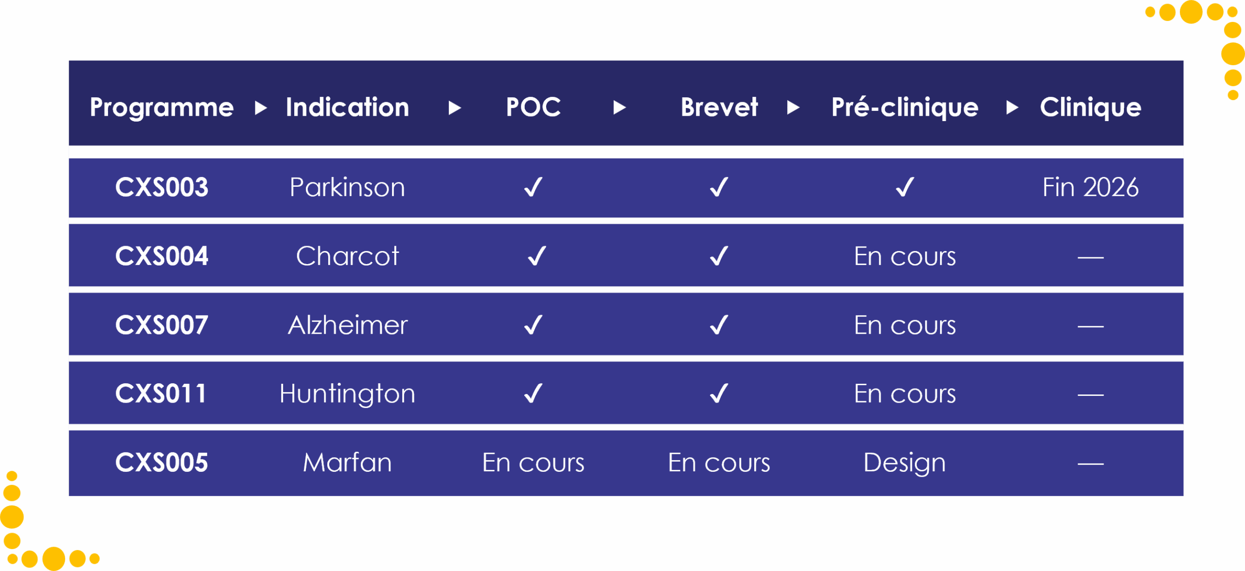 Les candidats-médicaments découverts par plateforme CXS